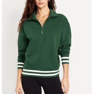 XXL Old Navy Field Of Green SoComfy Quarter-Zip Pullover Collared Sweatshirt